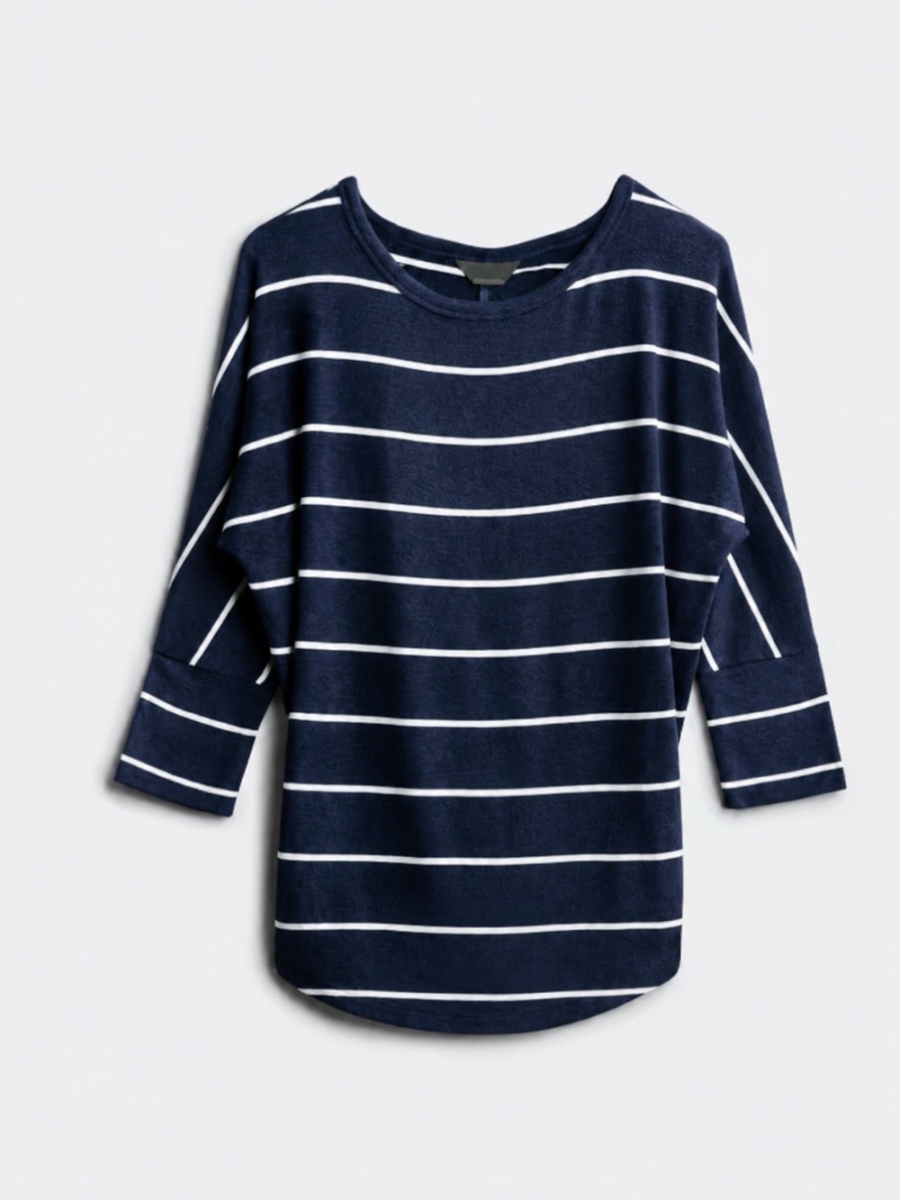 Market & Spruce Navy and White Striped Long Sleeve Top